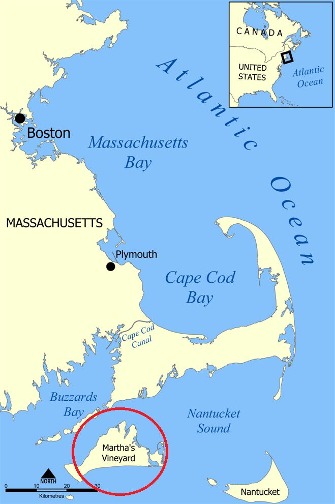 Map of Cape Cod Bay / Martha's Vineyard