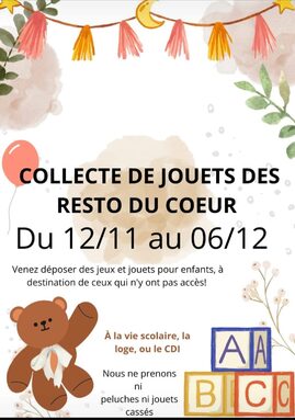 Collecte de jouets des éco-délégués jusqu'au 6/12